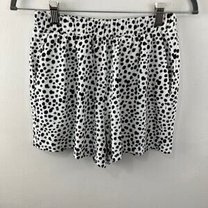 Monki Organic Cotton Dalmation Polka Dot Beach Shorts Black White ASOS Casual XS